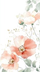 A delicate watercolor illustration of soft pink flowers against a light background, perfect for spring-themed designs.