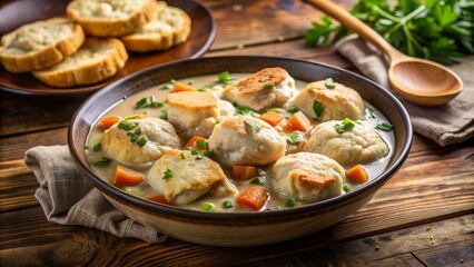 Chicken and dumplings with fluffy biscuits