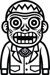 zombie abstract line art illustration black and white