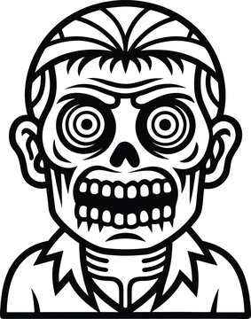recommend clip art: zombie abstract line art illustration black and white