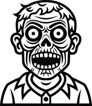 recommend clip art: zombie abstract line art illustration black and white