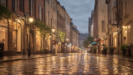 Obraz premium Raindrops Dancing on a City Street