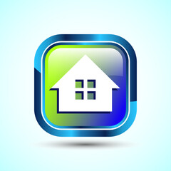 Home Icon Button Design Illustration, Main Page Icon For Mobile and Web