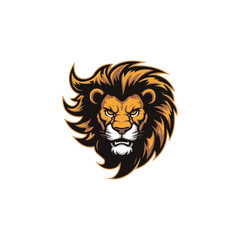 Lion head logo animal vector template illustration