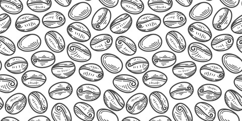 Coffee beans pattern background. coffee beans background. Coffee beans wallpaper. Coffee Beans Illustration for packaging. seamless pattern of coffee beans background. coffee beans seamless pattern.