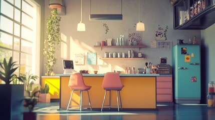 Whimsical Nutritionist Counseling Client on Healthy Eating Habits in Modern Office