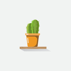 vector illustration of a cactus plant in a pot, vector design template, illustration design vector