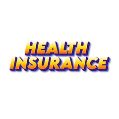 3D Health insurance text poster
