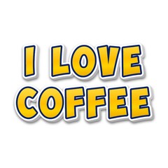 3D I love coffee text poster