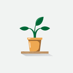 vector illustration of plant in pot, vector design template, illustration vector