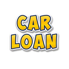 3D Car loan text poster
