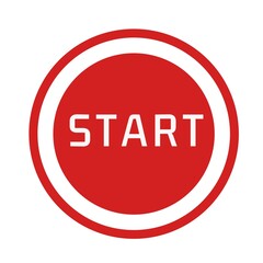Red start button on white background
