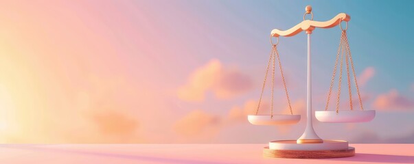 Justice scales with light and dark weights, moral balance, flat design illustration