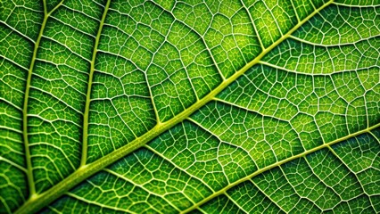 Obraz premium Macro shot of a vibrant green tree leaf detailed with veins and texture, tree, leaf, macro, close-up, detail, veins, texture