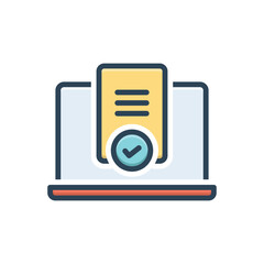 Color illustration icon for checkout
