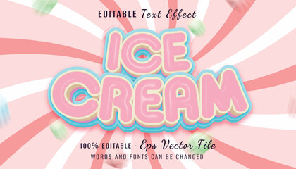 ice cream 3d text effect design