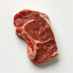 Obraz premium raw fresh chunk of meat sliced isolated on white background 