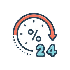 Color illustration icon for sale hours