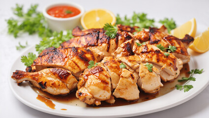 grilled chicken wings with salad