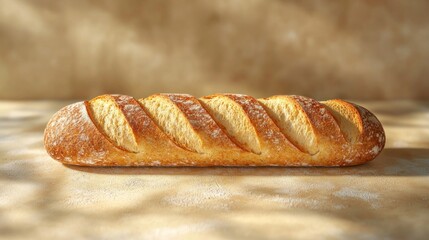 Freshly baked golden bread on a kitchen counter