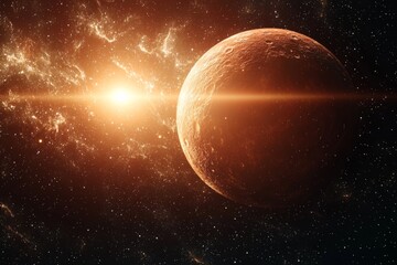 Obraz premium Space cosmic illustration with planets scene created with Generative AI