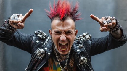 freaking punk rock man screaming yelling, street culture