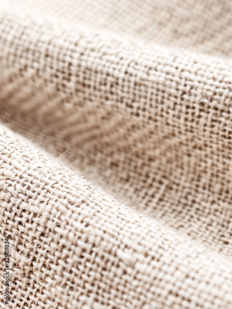 Poster cotton fabric close-up with a visible weave pattern and ample copy space for design elements.