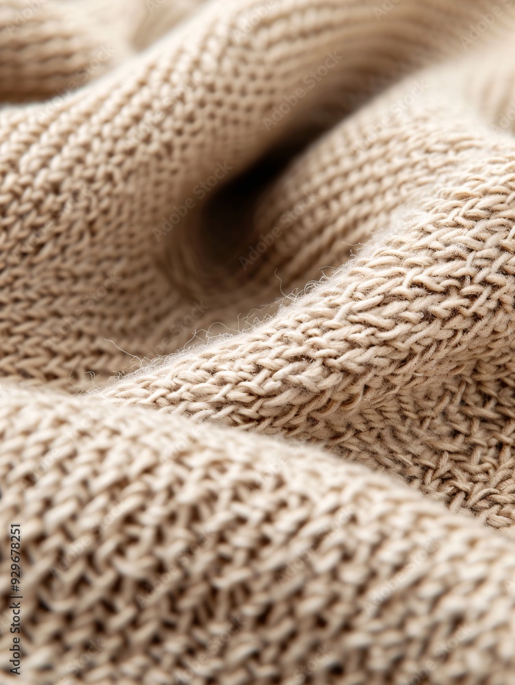 Poster cotton fabric close-up with a visible weave pattern and ample copy space for design elements.