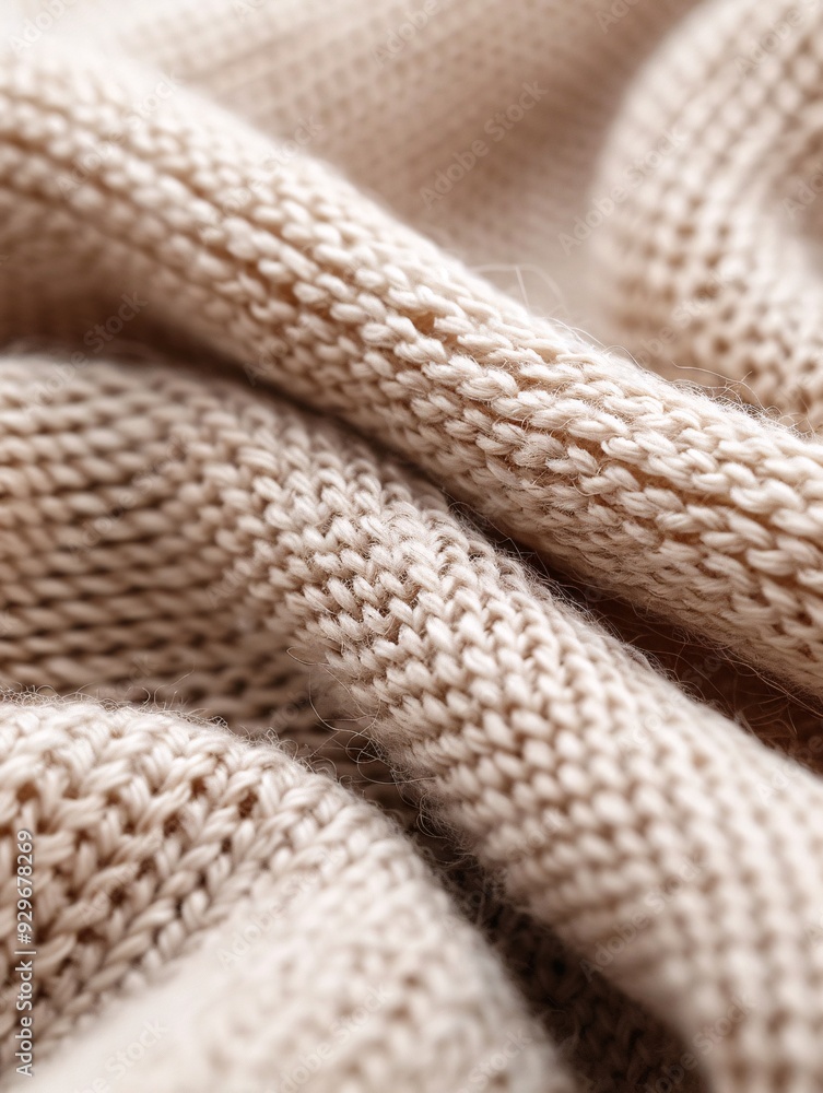 Poster cotton fabric close-up with a visible weave pattern and ample copy space for design elements.