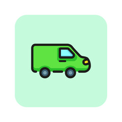 Car line icon. Automobile, driving, vehicle. Transportation concept. Vector illustration can be used for topics like traffic, destination, delivery