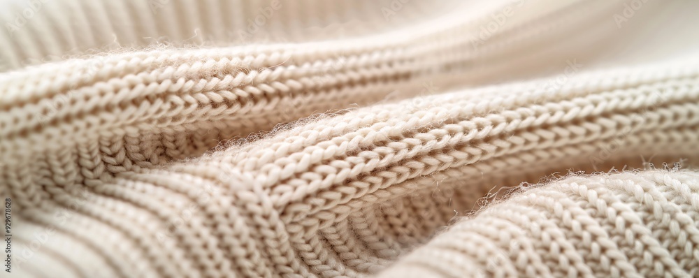 Poster macro shot of a ribbed knit fabric with visible texture and ample copy space.