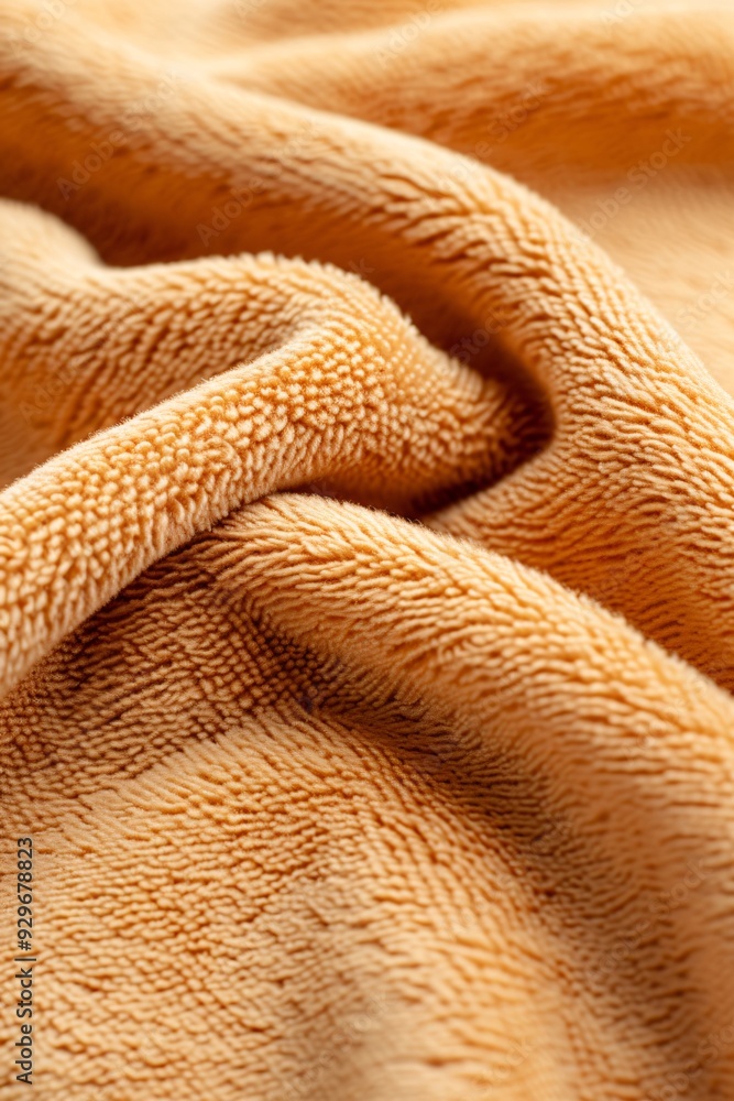 Aufkleber macro shot of a textured flannel fabric in a warm color, featuring an open area for copy space.
