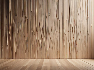 Naklejka premium Modern Abstract 3D Backdrop with Warm Taupe Plywood Texture and Dynamic Light Play