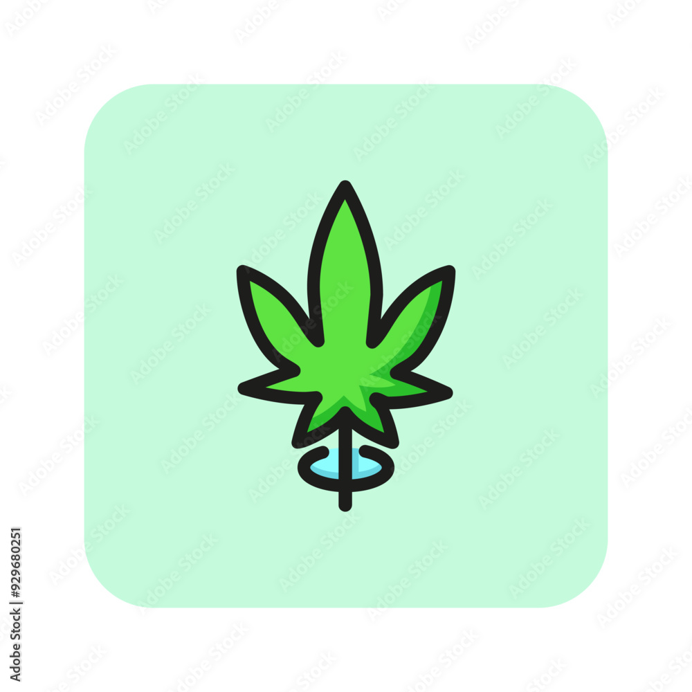 Wall mural medical drug line icon. cannabis, hemp, prescription medicine. cannabidiol concept. vector can be us