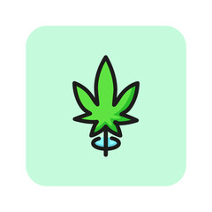 Medical drug line icon. Cannabis, hemp, prescription medicine. Cannabidiol concept. Vector can be used for topics like healthcare, pharmacy, medicine