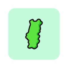 Portugal map line icon. Country, population, outline map. Portugal concept. Vector can be used for topics like geography, cartography, travel