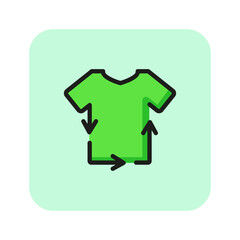 Recycling clothes line icon. Tshirt, textile, garment. Laundry concept. Vector illustration can be used for topics like ecology, sustainability, environment