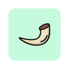 Shofar line icon. Horn, musical instrument, Jewish celebrations. Israel concept. Vector illustration can be used for topics like Judaism, national culture, traditional music