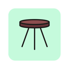 Stool line icon. Table, round, small. Furniture concept. Vector illustration can be used for topics like cafe, kitchen, seat
