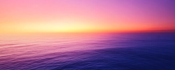 Purple Sunset over the Ocean, Seascape Illustration