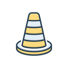 Color illustration icon for cone