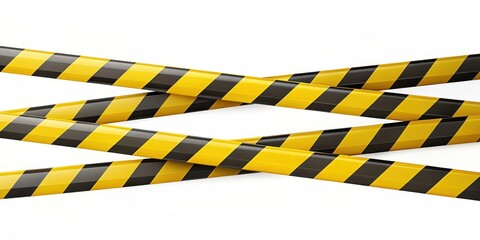 Yellow and black striped caution tape for construction sites and hazard areas, safety, warning, danger, barrier