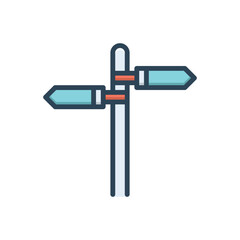 Color illustration icon for broadway