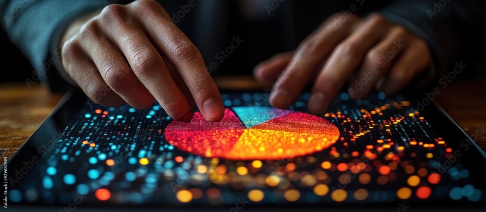 Aufkleber data analysis and visualization on a tablet