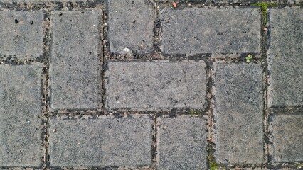 Close-up of Gray Brick Pavement