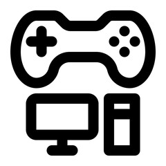 computer game, game, gaming, computer, game playing, game development, gaming pc outline icon