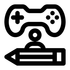 game designer, game creator, game developer, game maker, game development, educational game outline icon