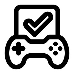 game, confirm, complete, check, success, correct, complete outline icon