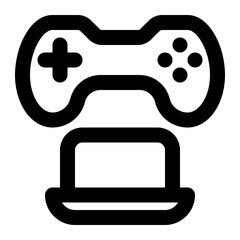gaming laptop, laptop, game, computer, game device, game development outline icon