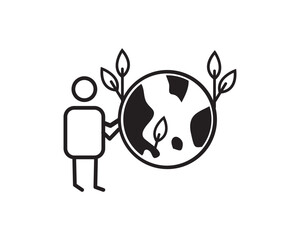 Ecosystem earth icon vector symbol design illustration